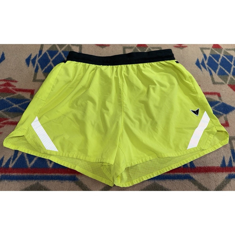 Korsa Road Runner Men's M 3" Lined Running Shorts Neon Yellow Zip Pocket Meshed